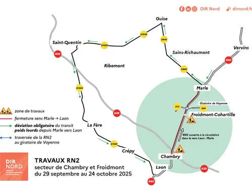 Réfection de la RN2 entre Vervins et Laon