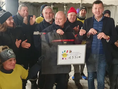 Fourmies : 1 330 € collectés au Téléthon des pompiers