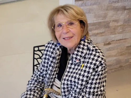 Arlette Testyler, rescapée du Vel d’Hiv, au lycée Placide Courtoy à...