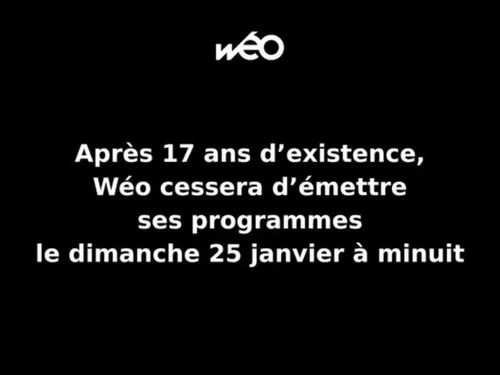 Wéo, le canal 30 de la TNT, affichera un écran noir dès ce dimanche...