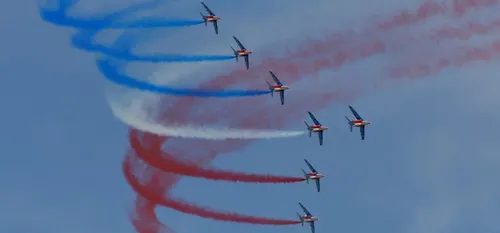 Maubeuge - La Patrouille de France présente lors du Meeting Aérien...