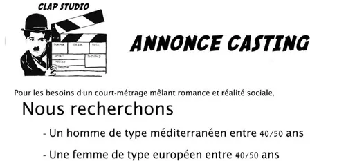 Casting : 2 comédiens recherchés pour un court métrage !