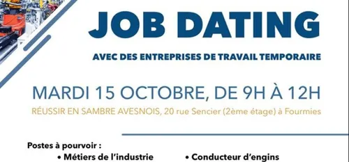 Emploi : Job Dating ce jeudi 10 octobre et mardi 15 octobre