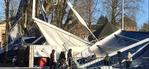 Tempête Ciara en Sambre-Avesnois-Thiérache : un chapiteau s’envole...
