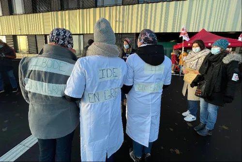 Maubeuge - Un premier piquet de grève devant le nouvel hôpital