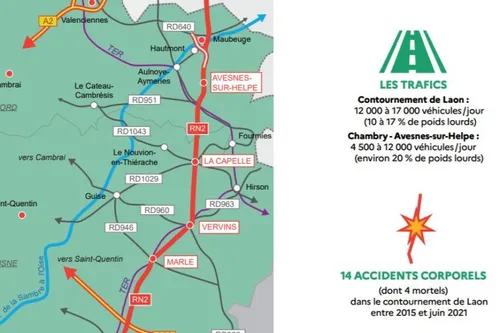 La Capelle : un projet de mise à 2x2 voies de la RN2 entre Avesnes...