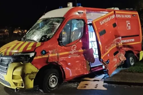 Louvroil : une ambulance des sapeurs-pompiers d’Hautmont violemment...