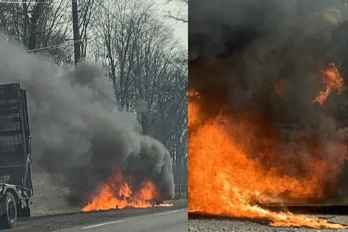 Éclaibes : un véhicule en feu sur la RN2, à hauteur du Robinson,...