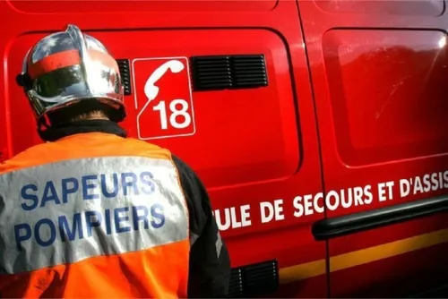 Curgies - Un poids-lourd en feu sur la RD 649