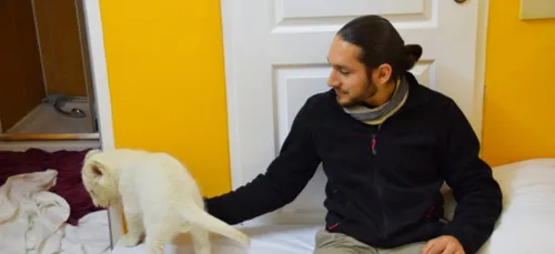 Zoo d'Amnéville : Rémy Flachaire élève le lionceau blanc Chaka