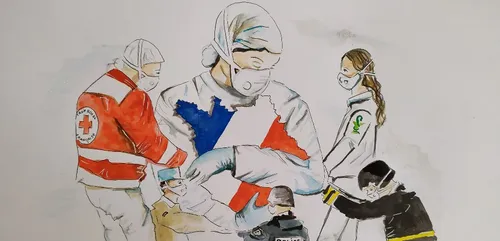 Coronavirus: le dessin d'une artiste de la région fait le tour des...