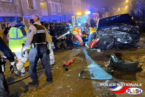 2 blessés dans un accident spectaculaire Avenue Locarno à Limoges