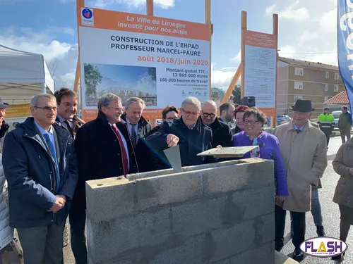 Pose de la première pierre de l'EHPAD Marcel-Faure