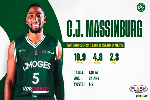 Basket : C.J. Massinburg débarque au CSP en tant que pigiste médical