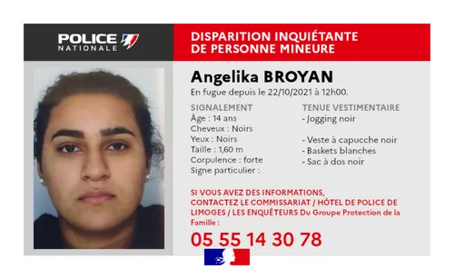Limoges : Un appel à témoins pour retrouver une mineure disparue