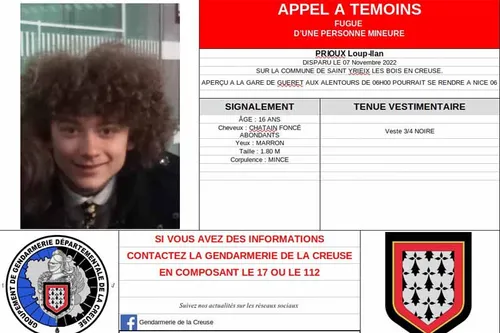Creuse : la gendarmerie lance un appel à témoins pour retrouver un...