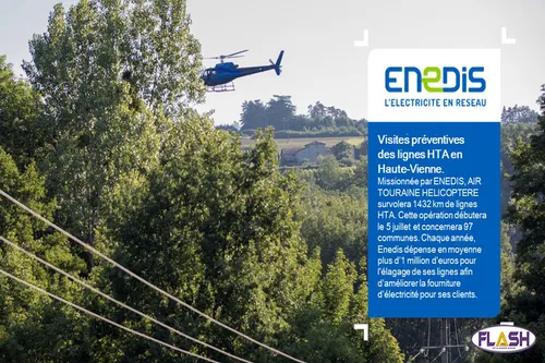 Haute-Vienne : Un hélicoptère d'Enedis survolera les lignes...