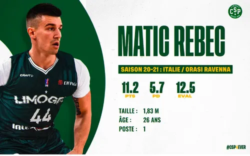 Basket : Matic Rebec signe au Limoges CSP