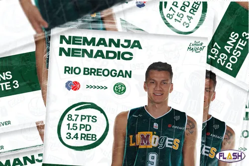 L’ailier Nemanja Nenadic arrive au Limoges CSP pour une saison