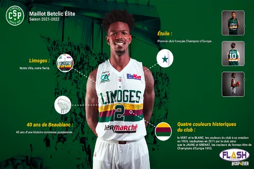 Basket : Le Limoges CSP dévoile son nouveau maillot pour les 40 ans...