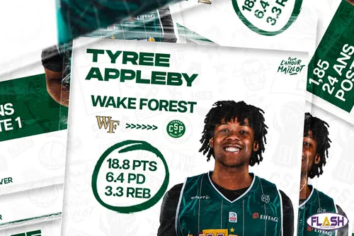 Le meneur Tyree Appleby signe au Limoges CSP pour une saison