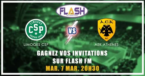 Gagnez vos places pour le match Limoges CSP / AEK ATHENES