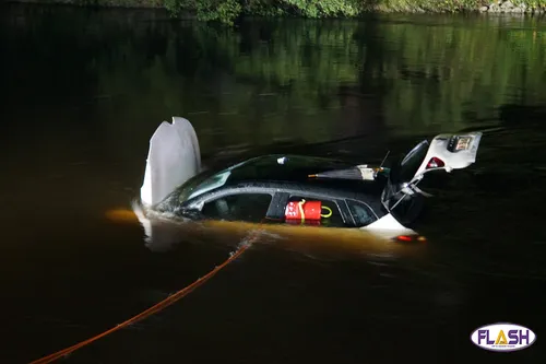 St Léonard de Noblat : Une voiture finit dans la Vienne