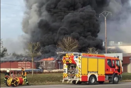 Incendie à l'atelier Fabrice Gillotte à Norges