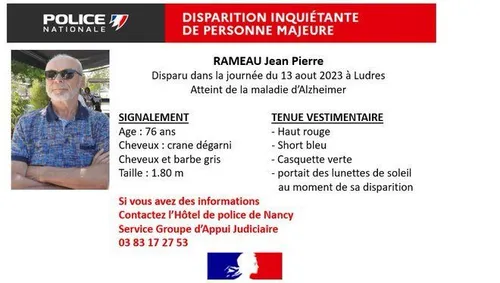 Disparition inquiétante d'un homme atteint de la maladie...