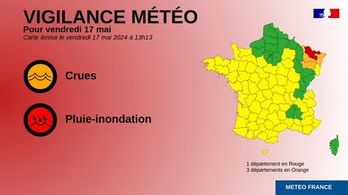 Intempéries : la Moselle en vigilance rouge, le Bas-Rhin et...