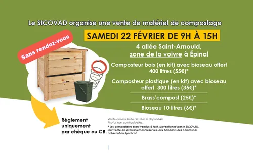 Vente de matériel de compostage le 22 février