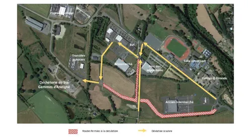 Segré-en-Anjou-Bleu. Une déviation zone de l'Ebaupinière