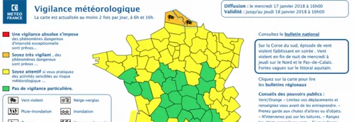 Le Nord et le Pas-de-Calais en alerte orange vents violents
