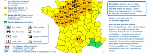 L'Aisne et l'Oise en vigilance orange à la neige