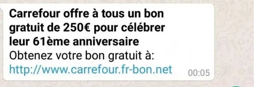 Attention aux arnaques à la fausse promotion Carrefour