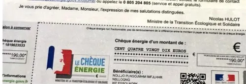 Les chèques énergie envoyés ce lundi dans la région