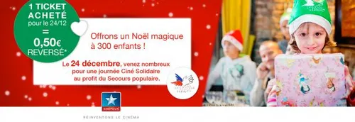 Rendez-vous au cinéma le 24 décembre : c'est pour la bonne cause !