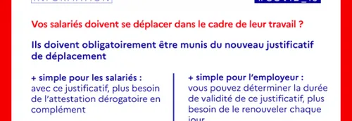 -Covid-19 : Une "nouvelle" version de l'attestation professionnel