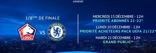 La billetterie pour Losc/Chelsea en LDC !