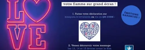Déclarer votre flamme sur écran géant au Kinepolis de Lomme