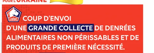 Une grande collecte solidaire du LOSC pour l’Ukraine ce vendredi