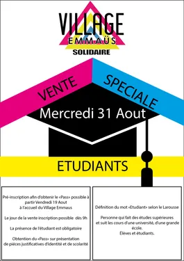 La traditionnelle vente étudiante de rentrée de retour à Emmaüs...