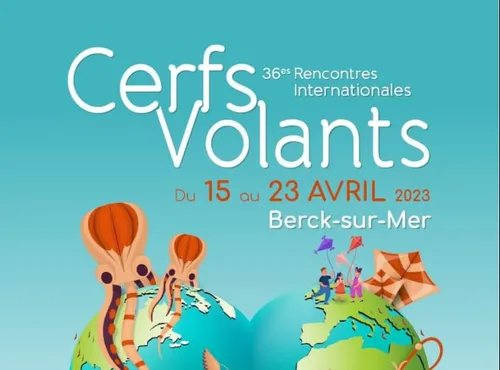 L'affiche des Rencontres Internationales de cerfs-volants 2023...