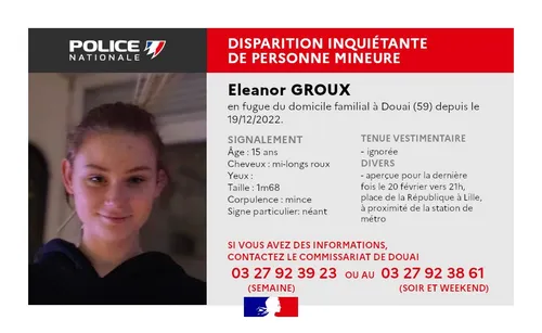 Nouvelle disparition inquiétante d'une adolescente à Douai