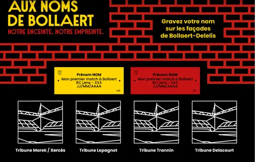 Des plaques nominatives au stade Bollaert pour les supporters du RC...