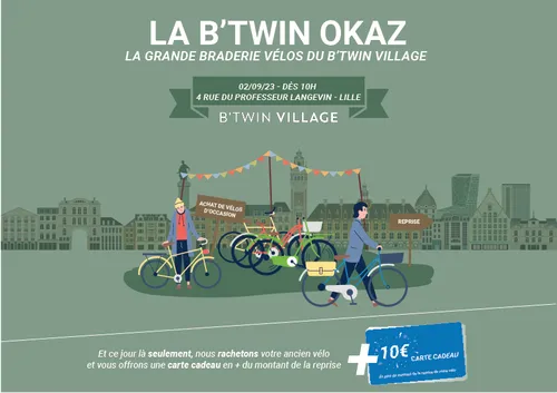 Vente de vélos d'occasion ce samedi à B'Twin Village