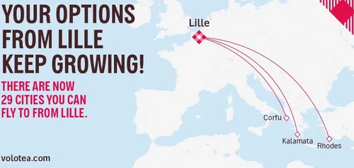 3 nouvelles destinations au départ de Lille avec Volotea
