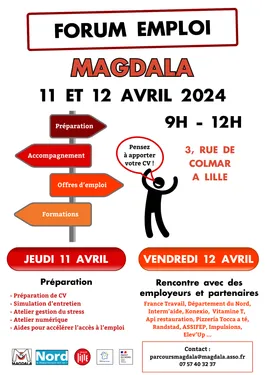 Forum emploi au sein de l'association Magdala à Lille