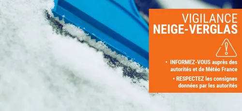 Alerte météo – VIGILANCE ORANGE Neige-Verglas : établissements...