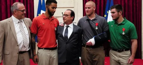 Thalys: Hollande dÃ©cerne la LÃ©gion d'honneur aux "hÃ©ros"...